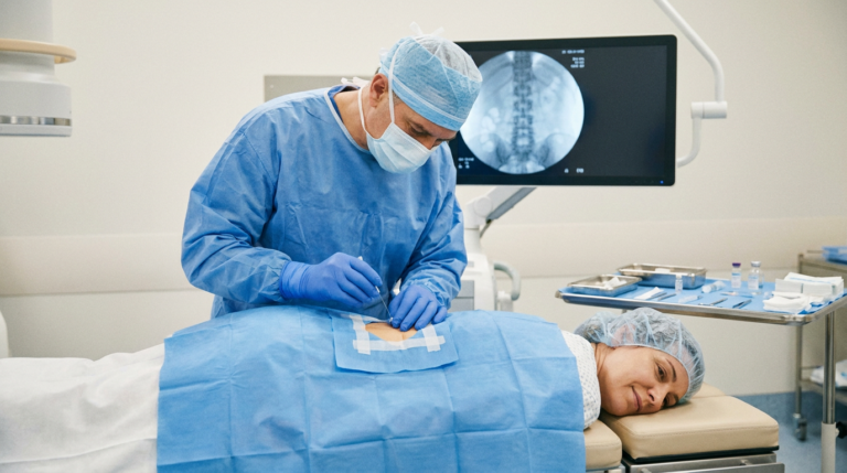 Bel Fıtığında Ameliyatsız Çözüm: Epidural Enjeksiyon Nedir ve Nasıl Yapılır? konulu, profesyonel, yüksek kaliteli fotoğraf