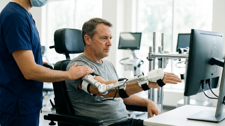 Beyin Hasarı Hastaları İçin Robotik Rehabilitasyonun Avantajları konulu, profesyonel, yüksek kaliteli fotoğraf