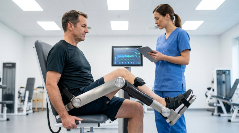 Diz Protezi Sonrası Fizik Tedavi mi Robotik Rehabilitasyon mu? konulu, profesyonel, yüksek kaliteli fotoğraf