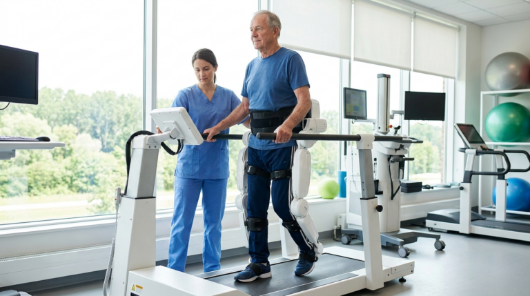 İnme Sonrası Hayata Dönüş: Robotik Rehabilitasyon Nedir ve Tedavi Süreci Nasıl İlerler?  konulu, profesyonel, yüksek kaliteli fotoğraf