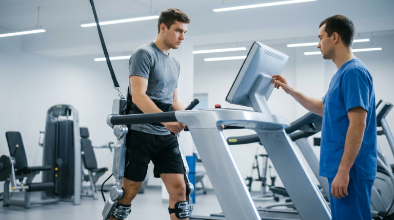 Sahalara Dönüş Bileti: Spor Yaralanmalarında Robotik Rehabilitasyon Dönemi konulu, profesyonel, yüksek kaliteli fotoğraf