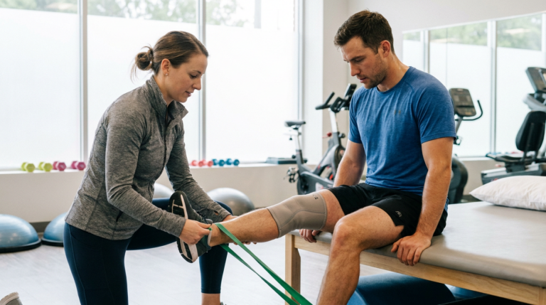 Spor Yaralanmalarında Rehabilitasyon Süreci konulu, profesyonel, yüksek kaliteli fotoğraf