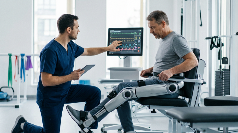 Kırık Sonrası Robotik Rehabilitasyon Hareket Kaybını Nasıl Azaltır? konulu, profesyonel, yüksek kaliteli fotoğraf