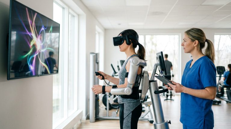 Robotik Rehabilitasyonunda Sanal Gerçeklik ve Fizyoterapi Oyunlarının Önemi konulu, profesyonel, yüksek kaliteli fotoğraf
